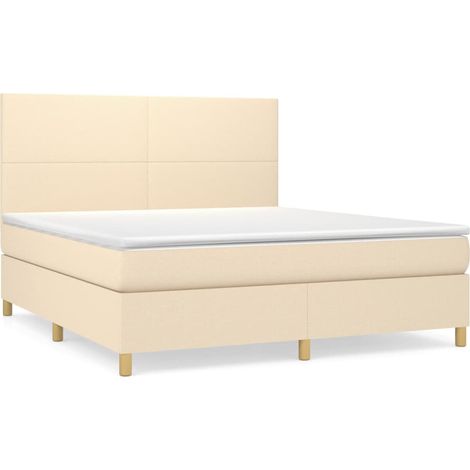 Maison Exclusive - Boxspringbett mit Matratze Creme 180x200 cm St