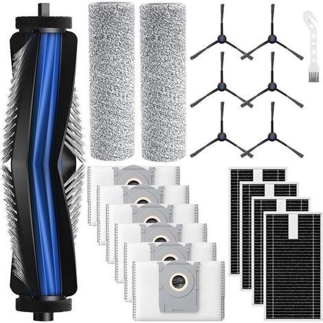 Set di accessori da 20 pezzi per robot aspirapolvere ECOVACS DEEBOT X8 Omni e X8 Pro Omni: 1 spazzola principale in gomma, 4 filtri, 2 rulli di pulizia, 6 spazzole laterali, 6 sacchetti per aspirapolv (1/4)