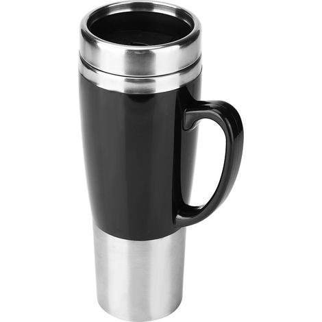 Gobelet Chauffant Voiture Acier Inoxydable Noir Mug Café Thé Boisson 12V Voyage Hiver (1/5)