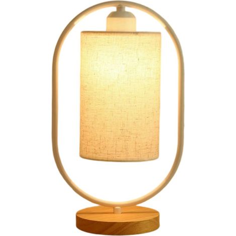 Lampe de table de chevet LED, lampe de chambre avec abat-jour en tissu moderne, lampe de table au design élégant pour chambre, salon, table à manger, bureau (ampoule LED 5W) (1/5)
