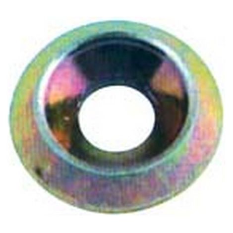 50PZ RONDELLE CONICHE ZINCATE GIALLE  INTERNO MM.7,6  ESTERNO MM.20 VITI