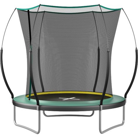 Trampoline de sécurité sans ressorts et sans coutures, trampoline de jardin de 183 cm avec filet de sécurité (1/5)
