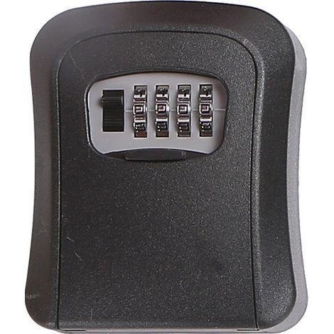 Wall-mounted key box, key box with password protection, key safe, can store keys and cards, black (1/4)