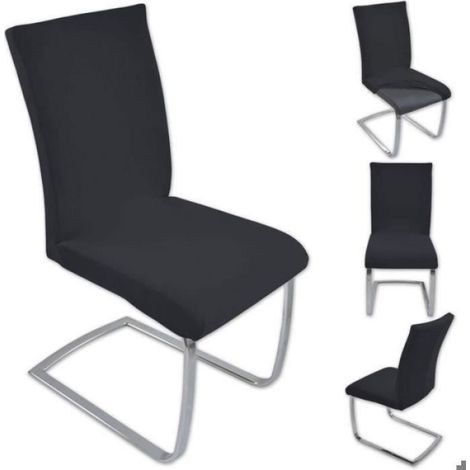 Housse De Chaise - Jersey Extensible 95 Viscose 5 Elasthanne - Pour Chaise Salle À Manger Bureau Salon - Lot De 6 (1/5)