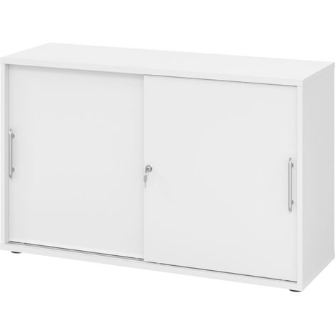 bümö Schiebetürenschrank office - 2 Ordnerhöhen   Weiß (1/5)
