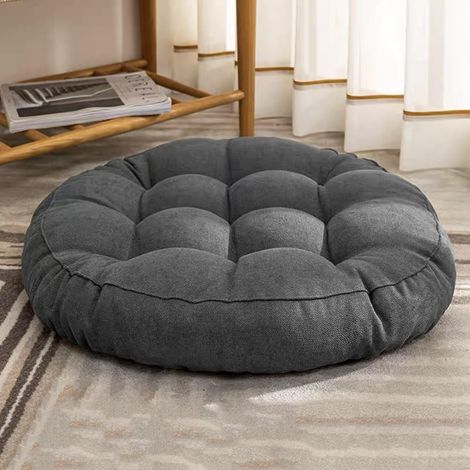 1 Coussin De Sol Rond Épais En Velours Rembourrage Coton Pour Salon Lecture Tatami