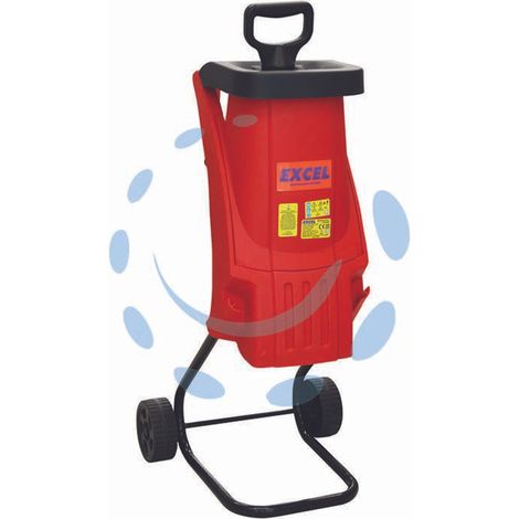 EXCEL 06534 Biotrituratore a 2 Lame Orizzontali 2400W 4500 rpm con Sacco di Raccolta e Ruote colore Nero