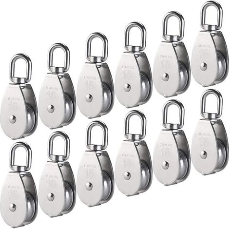 Set di 12 pulegge di alta qualità in acciaio inox M15 per uso interno ed esterno. (1/5)