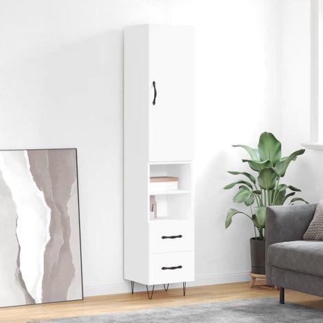 Highboard White 34.5x34x180 cm Engineered Wood vidaXL (1/5)