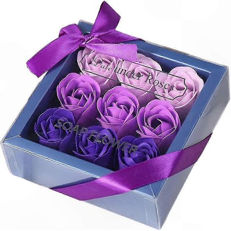 Geschenkbox mit handgefertigten Blumenseifen, quadratisches Geschenk zum Valentinstag, Geburtstag, Einzug oder zur Hochzeit (1/5)