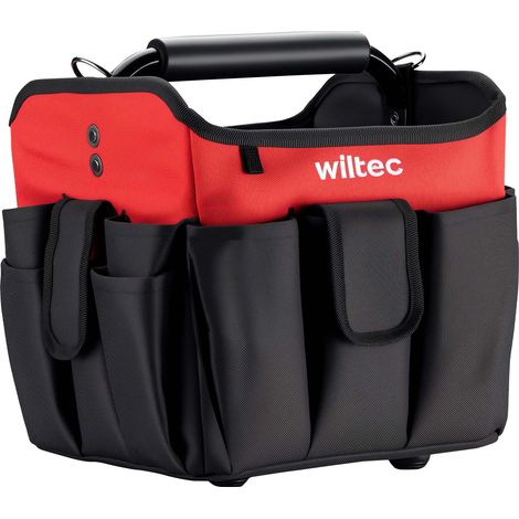 Wiltec – Sac à outils pliant 23 poches 25 x 23 x 28 cm – Polyester 600D résistant à l'eau – Bandoulière rembourrée et poignée ergonomique – 5 pieds en caoutchouc