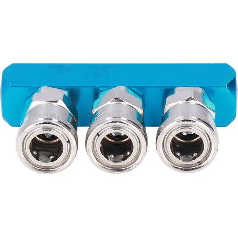 Distributeur d'air G1/4, répartiteur pneumatique droit avec raccords SML-3, collecteur pour tuyau d'air comprimé. (1/5)