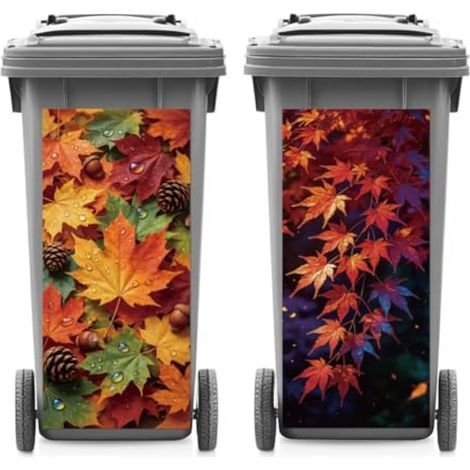 Lot de 2 autocollants pour poubelle en forme de feuille d'érable (1/5)