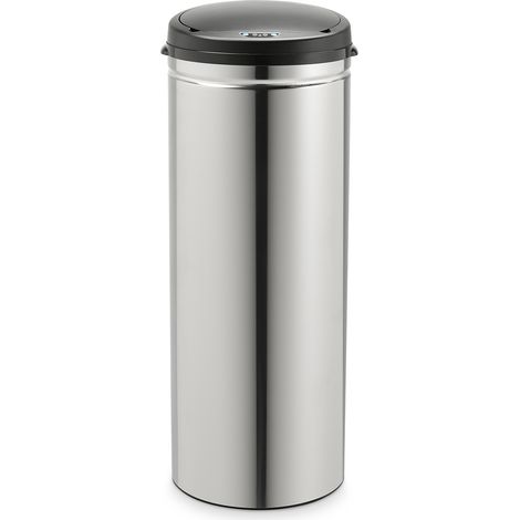 SVITA Sensor-Mülleimer 50L Stahl Elektrischer Abfalleimer Silber
