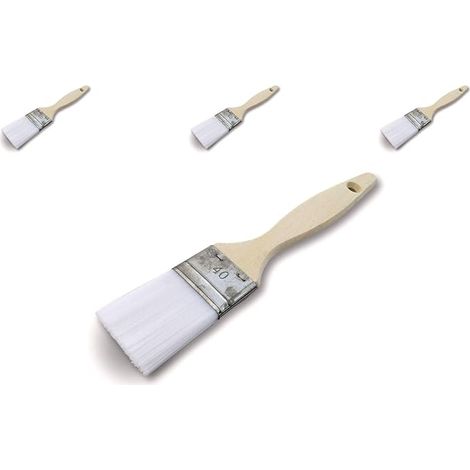 4er-Pack weiche Borstenpinsel, geeignet für Farbe, Bäckerei, Öl, Wachs, Holz, Wasser, Drahtbürsten (unmarkiert).