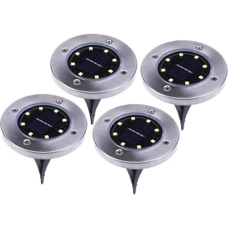 Lot de 4 lampadaires solaires d'extérieur génériques, lampes solaires à LED étanches IP65, éclairage paysager pour jardin, cour, chemin (1/4)