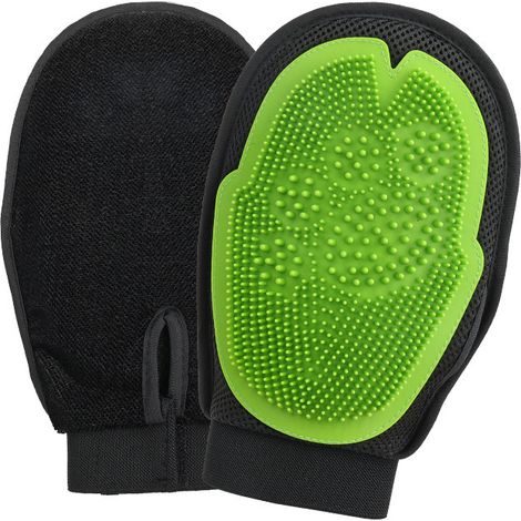 Filiyano-Gant de toilettage pour chien, brosse pour enlever les poils morts - Lot de 2 gants de massage pour poils longs et courts, pour le bain des (1/5)