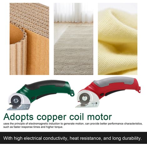 Coupe-tissu électrique 4,2 V, moteur à bobine de cuivre, machine de découpe de tissu portable, massicot pour carton, éponge et tapis en cuir. (1/5)