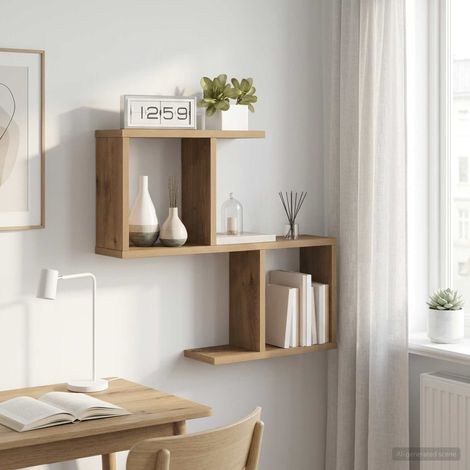 vidaXL Scaffale da parete Rovere Artigianale 60 x 12 x 50,5 cm