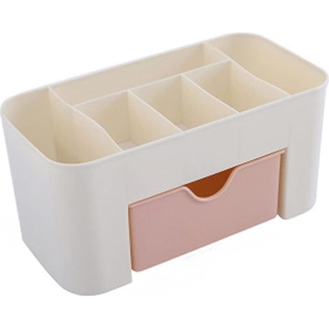 Cosmetic Storage Box Department Office Desk Organiser,for Dresser Bedroom Bathroom(Pink) (1/5)