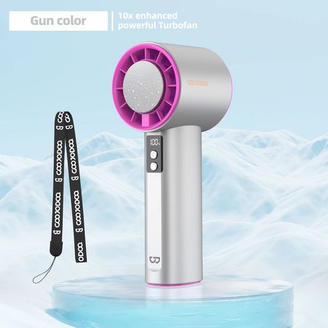 Mini ventilateur électrique (argenté) avec affichage numérique et turbine réglable (1/5)