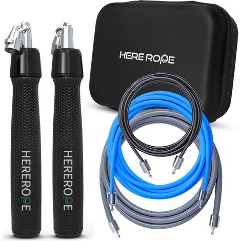 Corde à sauter lestée 3 en 1, poids interchangeables 0,6 kg, rotation à 360 degrés, longueur réglable, poignée ergonomique en cuir (1/5)
