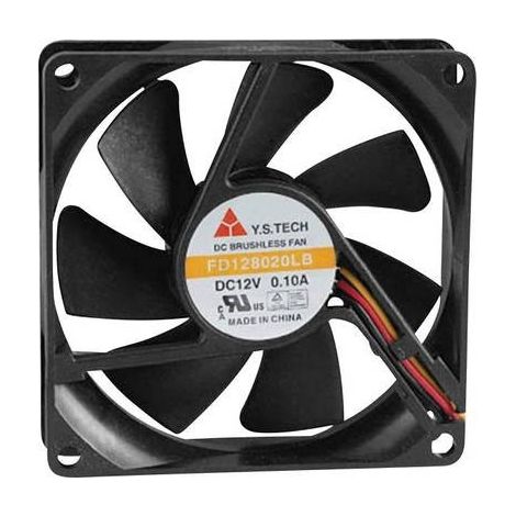 FD128020LB(2F3) Ventola assiale 12 V/DC 42.48 m³/h (L x L x A) 80 x 80 x 20 mm (1/2)