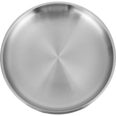 Plateau alimentaire épais en acier inoxydable, plaque ronde pour griller les fruits et légumes (1 pièce).-30x30cm (1/5)