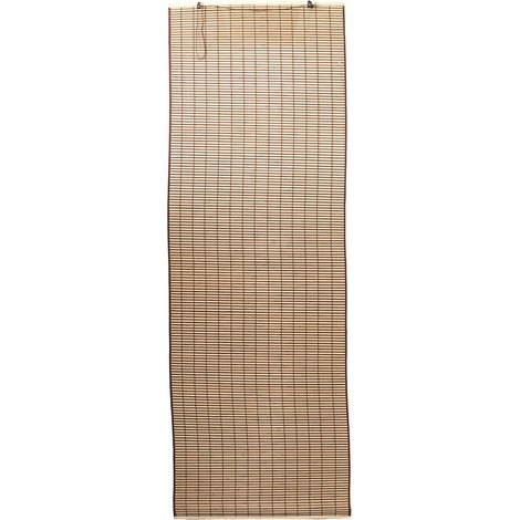 Rollladenvorhang aus Bambusholz bordeaux gebürstet 120 cm x 300 cm lux