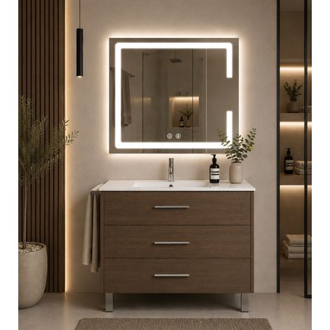 Mobile bagno con lavabo ORIGENBATH RIBERA senza specchio 90x45 cm frassino tea (1/5)