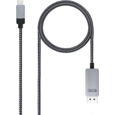 Cable Conversor Nanocable 10.15.5002/ USB Tipo-C Macho - Displayport Macho/ 1.8m/ Negro (1/4)