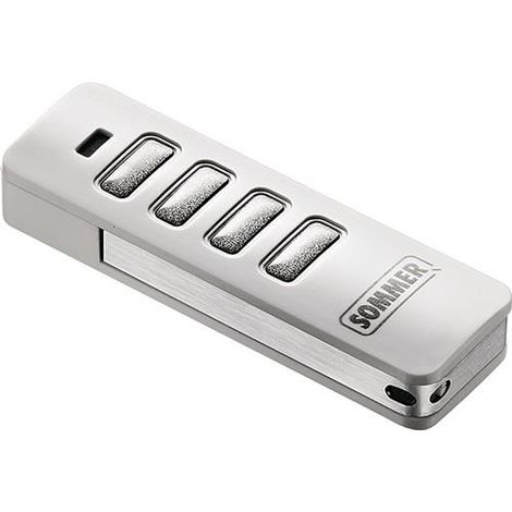 SOMMER Pearl Vibe 4019 Fernbedienung Sender weiß mit grauen Edelstahltasten - SOMloq2 - 868 MHz - 4 Kanäle - 4019V021