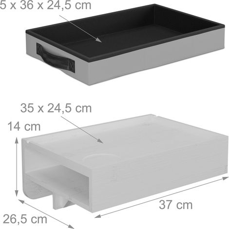 Pratica mensola da letto per camera da letto di adulti o bambini 14 x 37 x 26,5 cm accessori integrati in bambù naturale 130016690