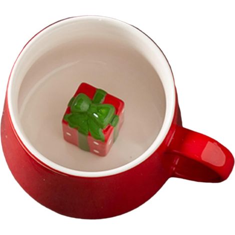 Tasse De Noël - Tasse En Céramique À Motif 3D Bonhomme De Neige Père Noël - Pour Café Chocolat Chaud Thé - 1 Pièce (1/5)