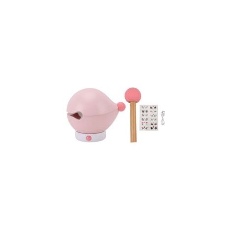 Veilleuse en bois en forme de poisson, rechargeable, sans fil, à intensité variable, avec autocollants mignons et 3 niveaux de luminosité (rose).