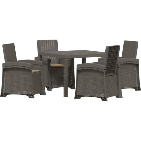 Maison Exclusive - Set da Pranzo per Giardino 5 pz Grigio chiaro e Tortora PP (1/5)