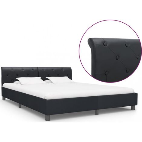 Bettgestell Schwarz Kunstleder 180 × 200 cm vidaXL (1/5)