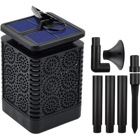 Lampe solaire extérieure effet flamme vacillante, éclairage décoratif étanche IP65 avec lumière dansante, allumage automatique du crépuscule à l’aube pour jardin, terrasse et allée (1/5)