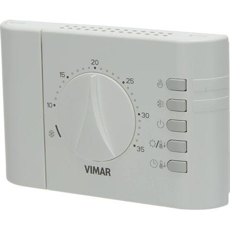 Termostato Elettronico Rotella Da Parete ON/OFF A Batteria Bianco Vimar 02900.1 (1/5)