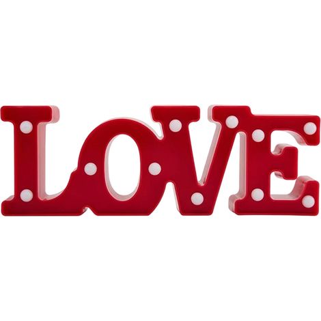 Luminaire Lettres LED LOVE - Décoration de Table Romantique - Pour Soirée Amoureuse et Dîner aux Chandeliers - 30 x 10 cm - 1 Pièce (1/5)