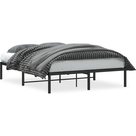 Maison Exclusive - Bettgestell Metall Schwarz 135x190 cm