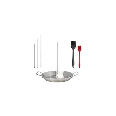 Gril vertical en acier inoxydable de 26,7 cm (10,5 po) avec brochettes amovibles et brosse — (1/5)