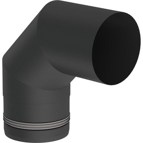 Jeremias PELLET-LINE Winkel 90° Edelstahl schwarz Ø 100 mm
