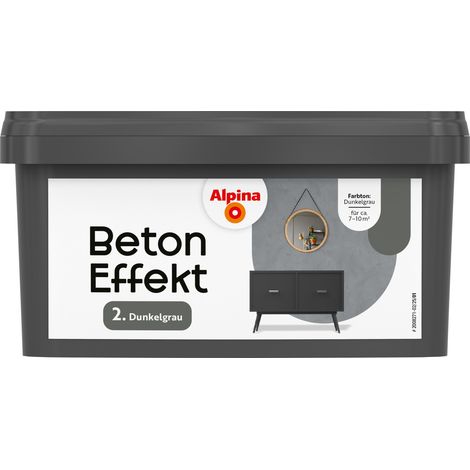 Alpina Wandfarbe Beton Effekt dunkelgrau 1 L Innen