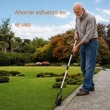 HAUSPROFI Bordeador de Césped con Ruedas, con Mango Ergonómico Mejorado, Tubo Inoxidable 3 Piezas Ajustable (97,5/135/172 cm) — Hoja en Acero 50Mn Alta Calidad, Ideal para Jardín, Bordes y Macizos (1/5)