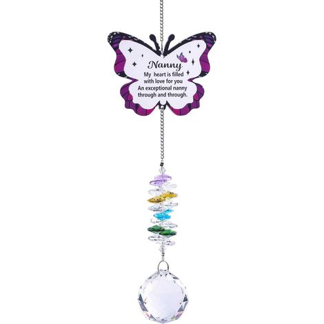 1 Attrape-soleil cristal, gravé message amitié, décoration fenêtre papillon, cadeau anniversaire Noël（Troisième trimestre : septembre） (1/5)