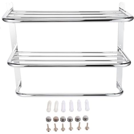 Badezimmerregal, 3-stufiges Wandregal mit Handtuchhalter für Toilette, Küche, Wohnzimmer