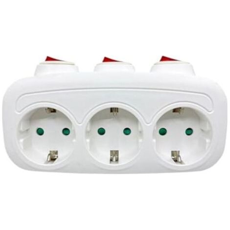 Adaptateur pour prises européennes Multiprise murale – multiprise 3 ports, convertisseur international pour recharger vos appareils dans le salon, la cuisine, la chambre, la maison, les vacances ou p (1/5)