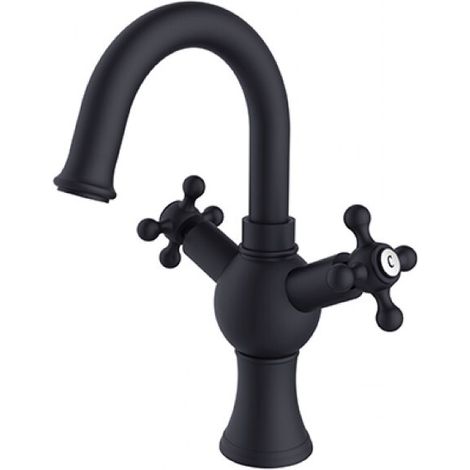 Mitigeur lavabo bas RETRO II, 27,5cm, noir mat (1/2)