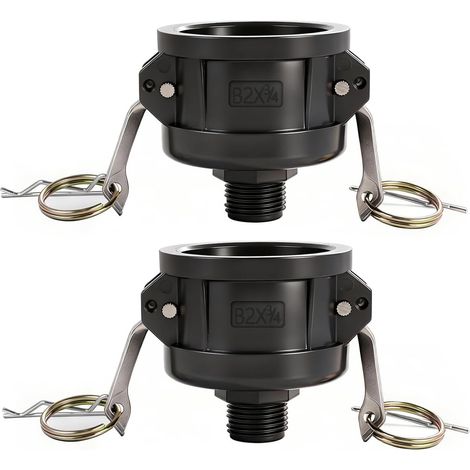 Adaptateur pour conteneur IBC de 275 à 330 gallons (1040 à 1250 litres) – Raccord de vidange mâle Camlock de 2 pouces vers 3/4 de pouce pour tuyau d'arrosage (1/5)